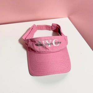 Vintage Y2K 2000s pastel pink NYC visor